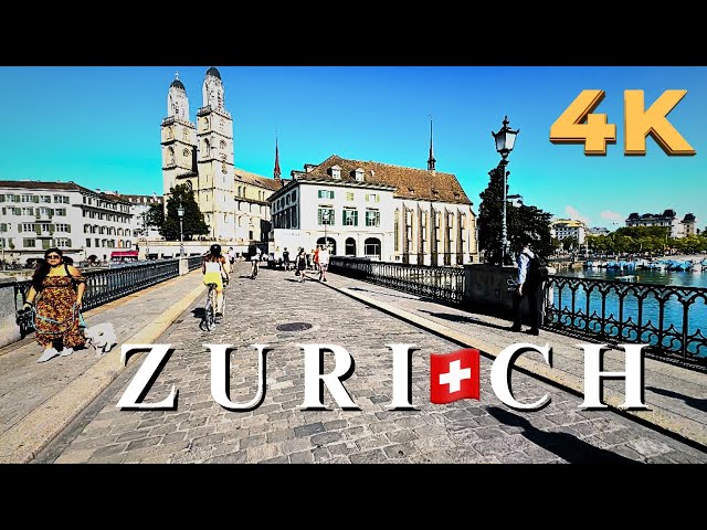 Switzerland Zurich 🇨🇭 Luxury Shopping street - Bahnhofstrasse walking tour -- City Centre 4K 60fps