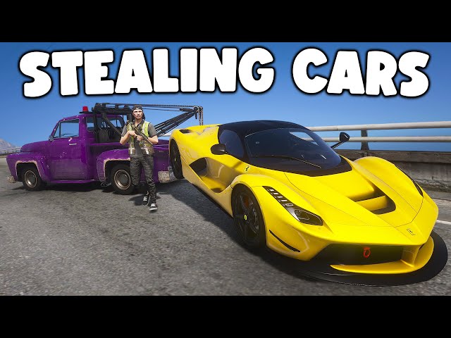 Stealing Cars Using Tow Truck in GTA 5 RP..