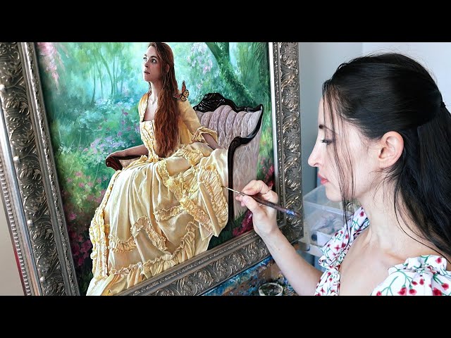 The most complex fabric I've ever painted | Oil Painting Time Lapse