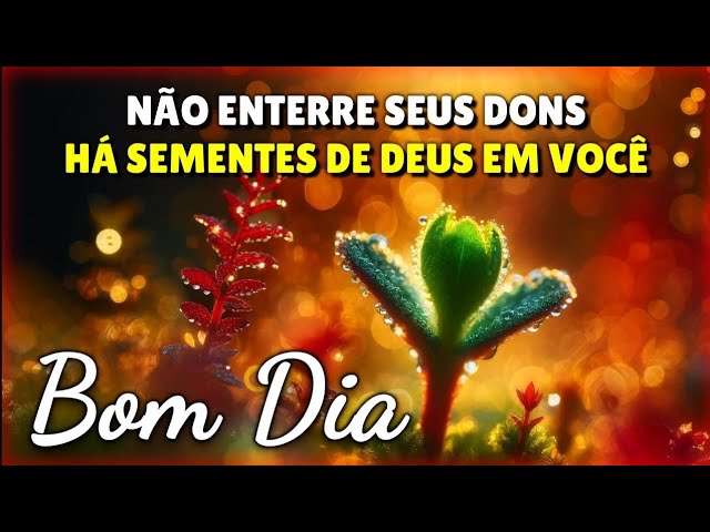 Mensagem de Bom Dia e Reflexão  - Não Enterre Seus Dons