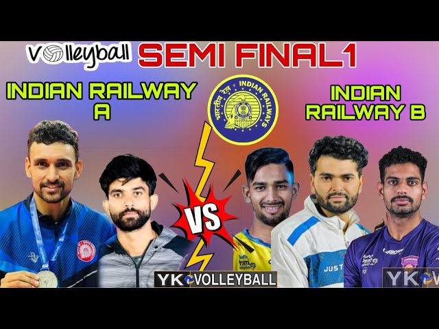 SEMI FINAL 1st RAILWAY A VS RAILWAY B VOLLEYBALL MATCH 2024 📍SHAMLI #volleyball