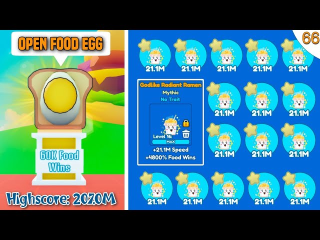 I Am Opening Food Egg and I Got Radiant Ramen 'MAX Pet' & Race Clicker Roblox