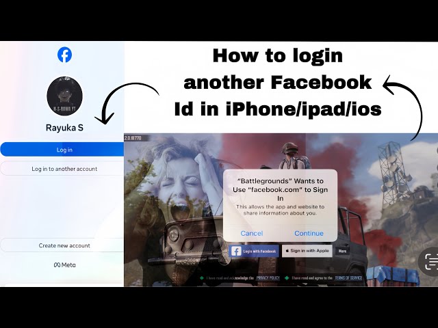 Bgmi/pubg another facebook id login problem solved in 1 minute||how to login bgmi/pubg id in iphone