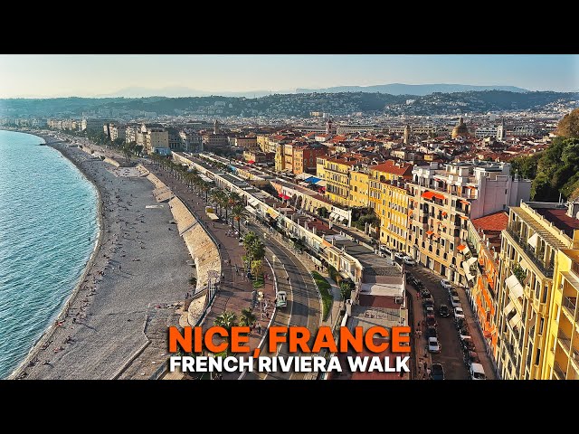 Immersive Stroll Through Nice, France 🇫🇷: French Riviera Beach, Old Town Charm, and Hidden Alleys