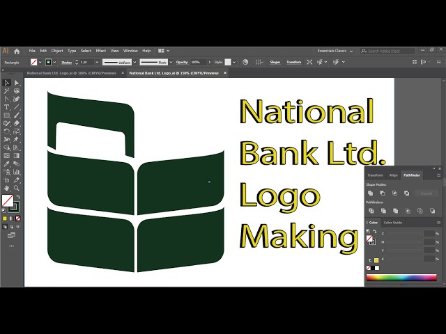 How To National Bank Logo Design in Illustrator | National Bank Logo Make Illustrator