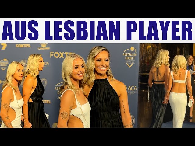 Ashleigh Gardner at the blue carpet with her partner | Aus Cricket Awards