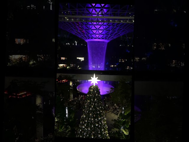 World’s Largest Indoor Waterfall ✨ | Night Magic at Jewel Changi Singapore💎🌌💦