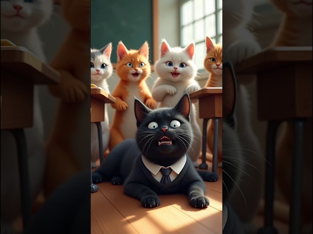 Introvert cat beiging bullied by his class mate 😿