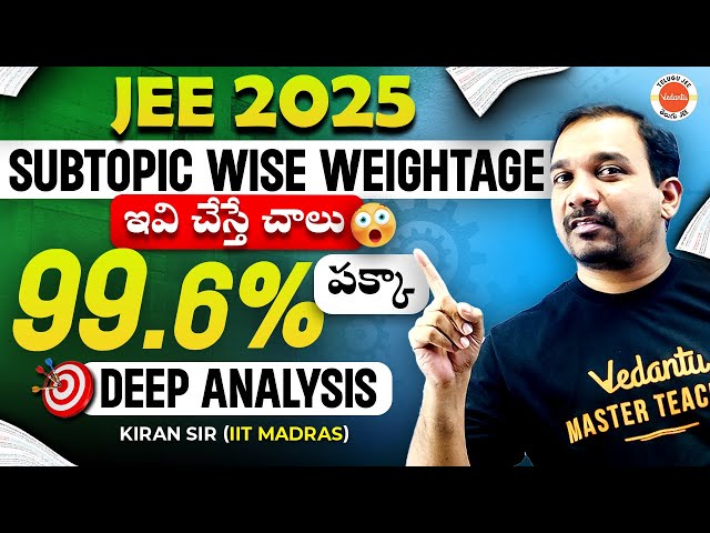 JEE 2025 get 99%ile | Subtopic Wise Weightage | JEE 2025 Topic Wise Deep Analysis | Kiran Sir