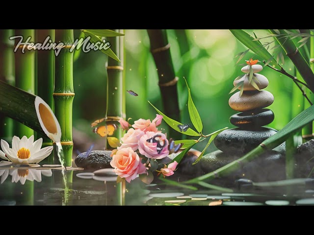 Healing Bamboo Fountain Sounds | Gentle healing music for wellness and calming the nervous system