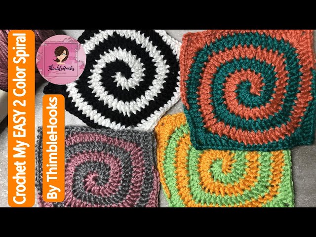 Crochet My Easy & Fast 2 Color Spiral / Make it Round or Make it a Granny