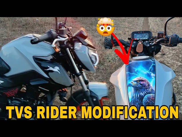 TVS rider full  modification 🔥 rider 125 all accessories sticker change 😈