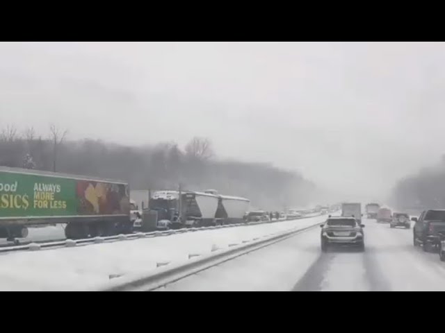 Ontario now ! massive pileup orillia highway 11 closed