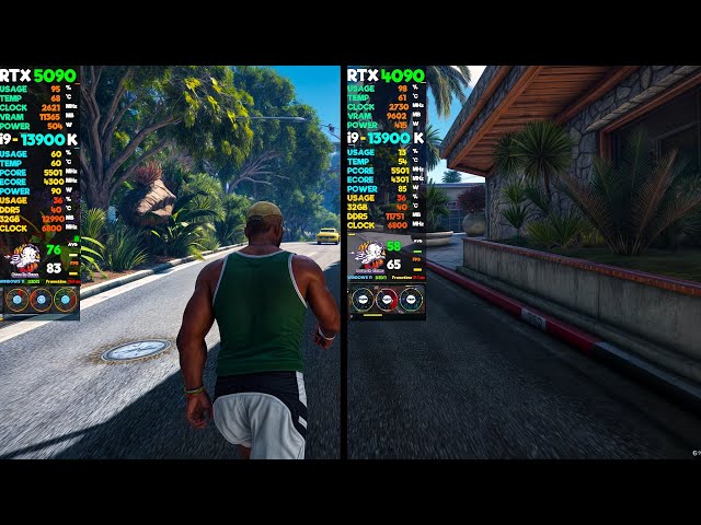 RTX 5090 vs 4090 GTA 6 Demo Performance Comparison #rtx5090 #gta6graphics #gta6