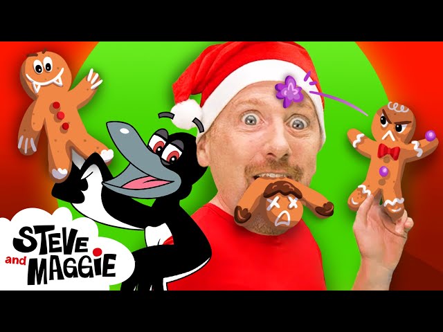 Christmas Surprise Story for Kids with Steve and Maggie | Toy Presents | Gingerbread Finger Family