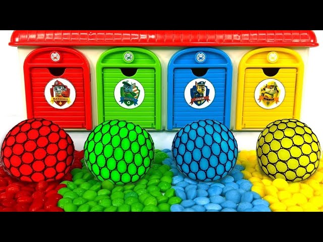 Oddly ASMR Garage | How I Made Rainbow Beads and Princesses in 4 Colors Squishymesh Balls Satisfying