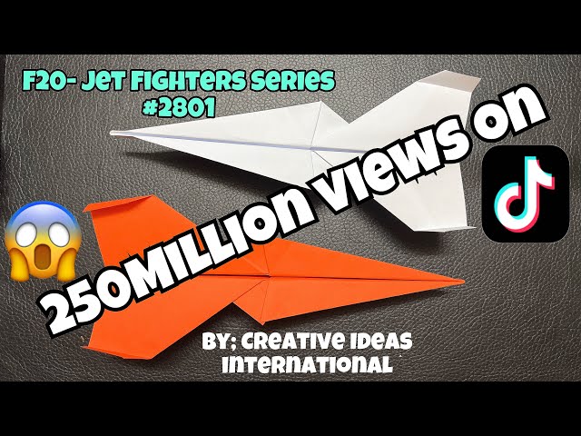 250M views on TikTok 😱✈️ | F20 Jet Fighter series 2801, Worlds Best Paper Plane. #paperplane