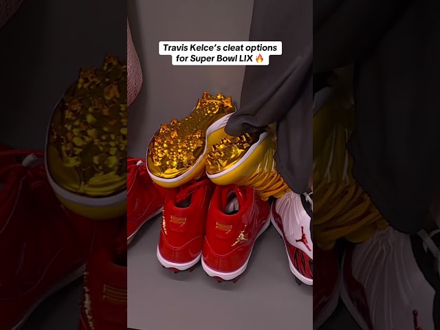 Travis Kelce's cleat options for Super Bowl LIX 🔥 #NFL #football #SuperBowl #Chiefs