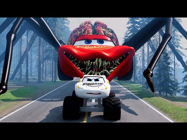 Live Epic Escape From Lightning McQueen Eater Monsters in BeamNG.Drive! Insane Crashes & Stunts