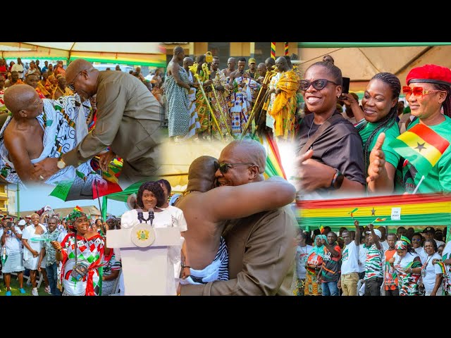 LIVE: H.E Mahama & Prof.Naana Jane Arrival & Thank You Tour in the Central Region Draws Huge Crowd😍