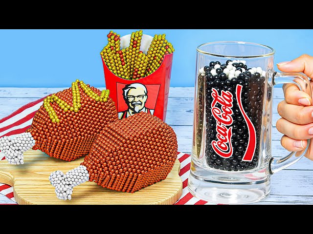 DIY KFC FAST FOOD Chicken & Fries *SATISFYING ALERT* 🚨 ASMR Magnet Cooking