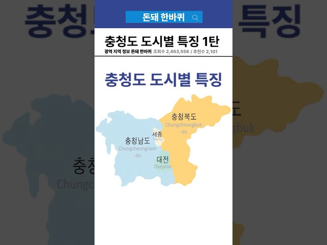 충청도 도시별 특징 1탄