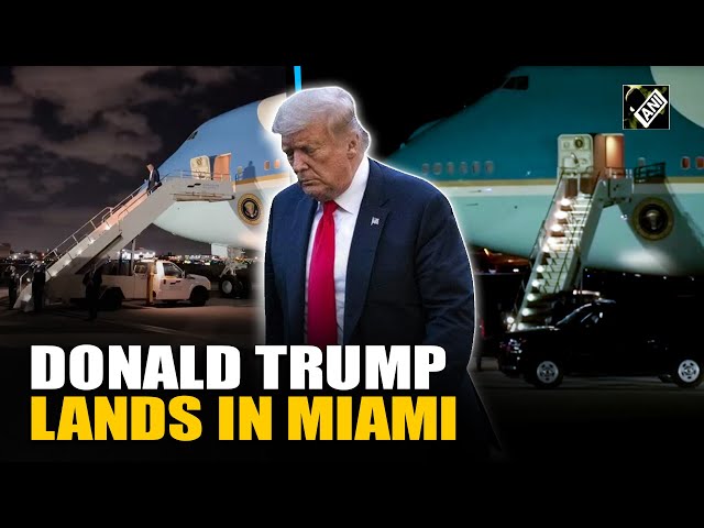 Donald Trump arrives in Miami after inspecting disaster hit areas in North Carolina and California