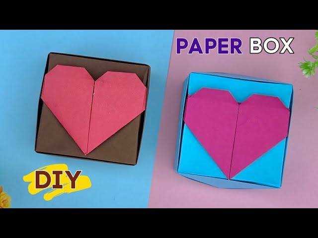 ORIGAMI PAPER BOX WITH HEART/How to Make Easy Paper Box/DIY Paper Box/Gift Idea/Paper Box Tutorial