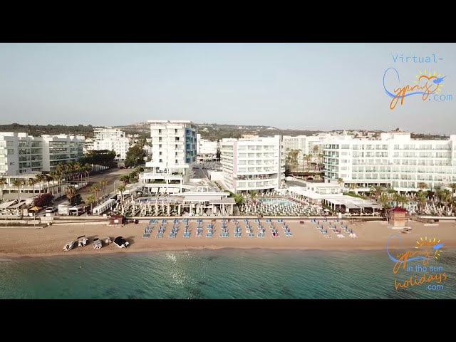 Flamingo Paradise Beach Hotel Sunrise Beach Protaras Drone Video 4 July 2024 By Virtual-Cyprus.com