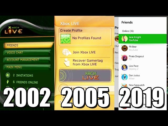 Xbox LIVE Evolution 2002-2019 (Xbox Original, Xbox 360, One)