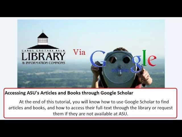 Google Scholar for ASU Students