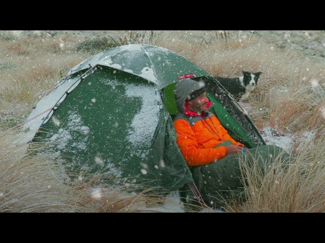 CAMPING in RAIN and SNOW - 4 season TENT