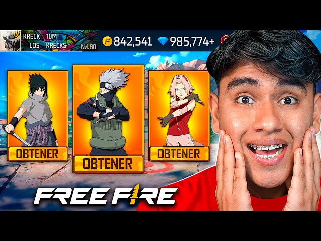 KAKASHI LLEGA A FREE FIRE!!🤑😱GASTANDO MUCHOS DIAMANTES🤑 SUBIENDO A HEROICO😱Free Fire