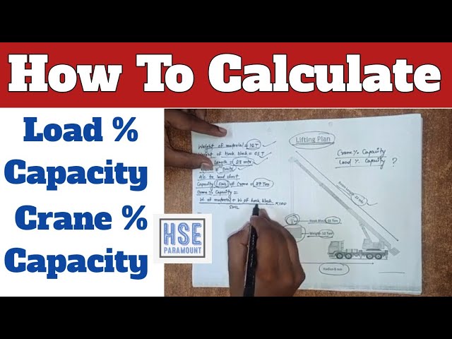 Lifting Plan | How to Calculate Crane % Capacity or Load % Capacity?  #hseparamount #cranesafety