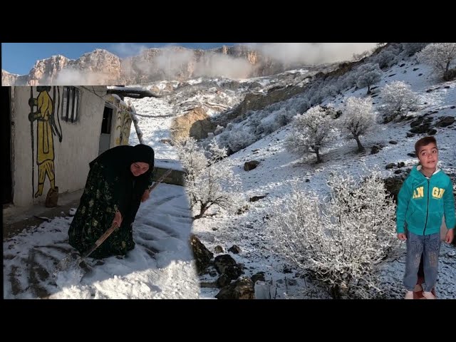 Facing the Storm: The First Beautiful Winter Snow in Zarigol Village