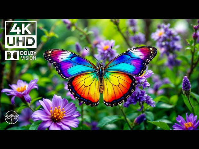 Peaceful Colors of BUTTERFLY🌿🦋 4K Nature Relaxation Film & Relaxing Music • 4K Video UHD