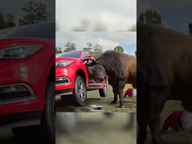 "😨Bull vs. Man: The Wildest Escape Ever! 🏃‍♂️🐂"