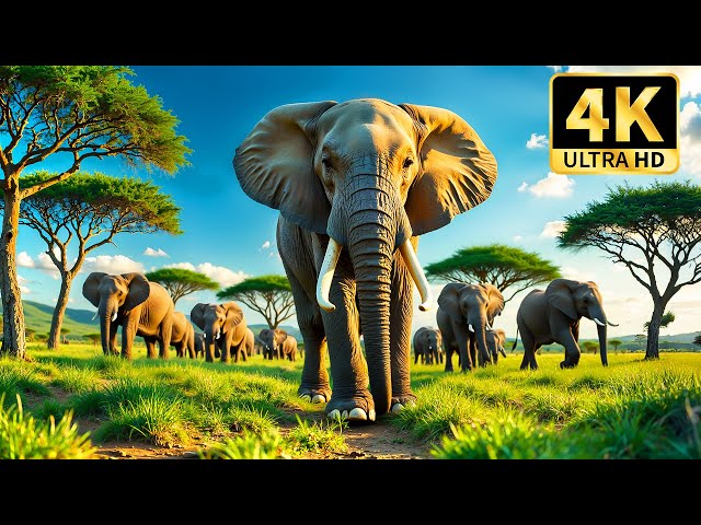 🐘 Into the Wild 4K | Stunning Safari Adventure with Soothing Piano Melodies