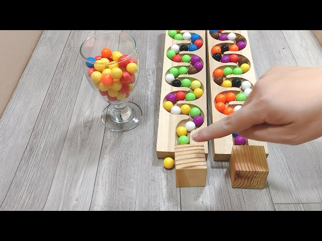 Ksiro Marble run asmr sound wooden slope #satisfying