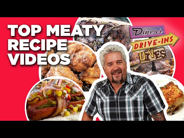 Top Meaty Recipe Videos with Guy Fieri | Guy's Big Bite | Food Network