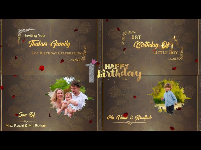 1st Birthday invitation | Baby birthday celebration Invitation video |