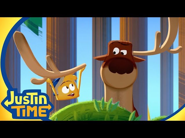 Cheering up Max the Reindeer! | Justin Time Season 3