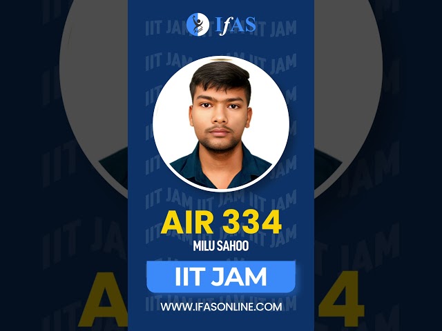 𝐂𝐨𝐧𝐠𝐫𝐚𝐭𝐬🥳 |  MILU SAHOO | AIR 334 | IIT JAM #IFAS #topper #success  #iitjam #shots