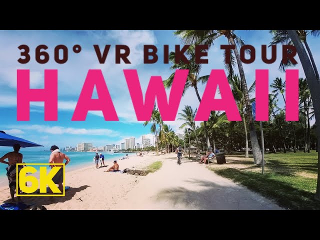 360° Virtual Bike Tour of HAWAII | 6K | WAIKIKI | HONOLULU | OAHU - VR Cycling for Exercise Bikes