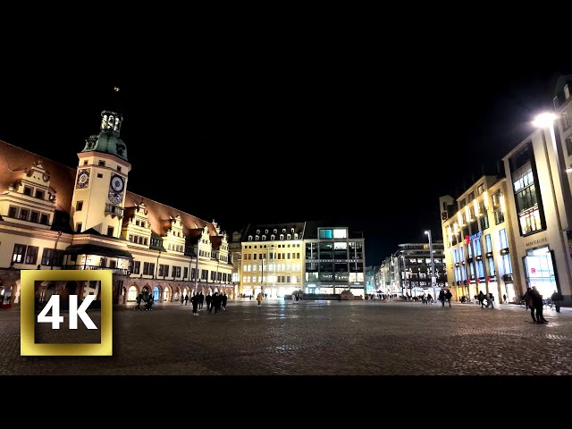 Germany, Relaxing Ambience Walk in City Center Night 2025 Leipzig | 4k