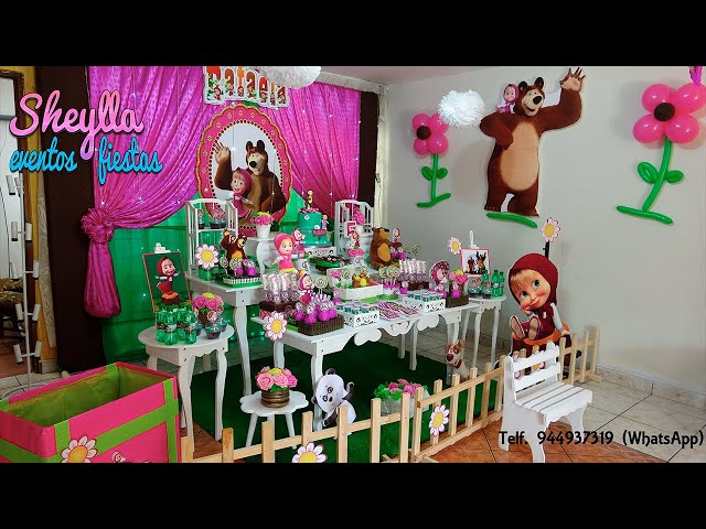 Decoración vintage MASHA y el OSO 🐻 cumpleaños de niñas 🌺 Masha and the Bear Decorating