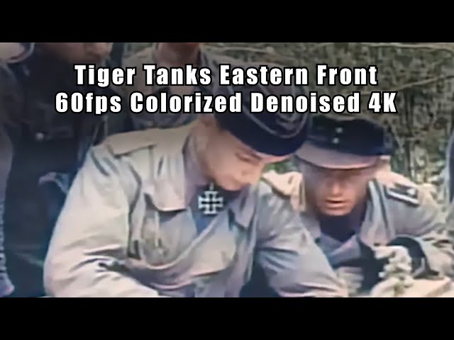 Tiger Tanks Eastern Front 1944 -  60fps Colorized Denoised 4K