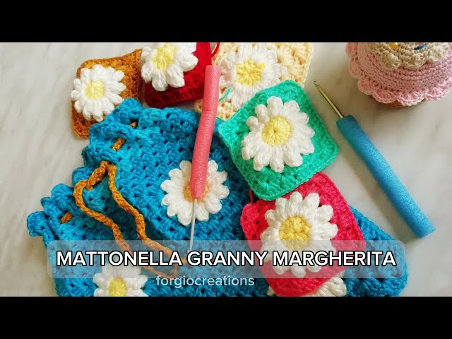 mattonella granny Margherita/daisy granny#grannysquare #tutorialgranny #daisy #crochet