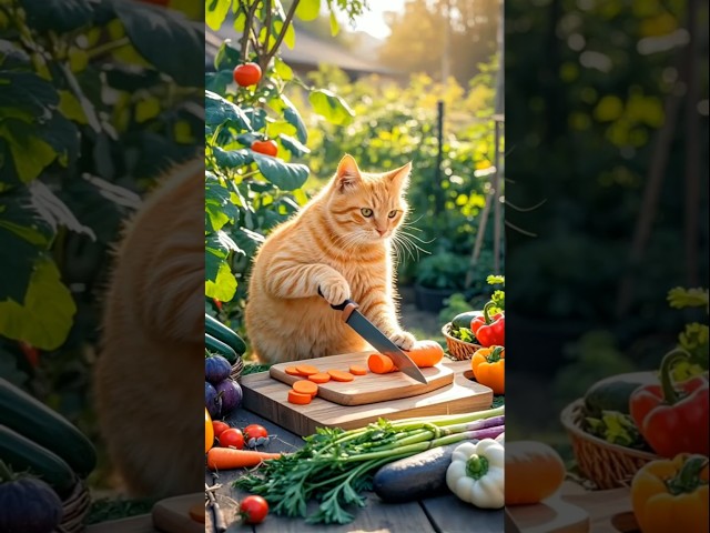 Amazing cat cooking video#short video😻🎊💖