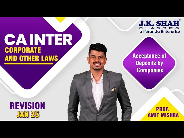 CA Inter Revision | Corporate And Other Laws | Acceptance Of Deposits By Companies | Hindi + English